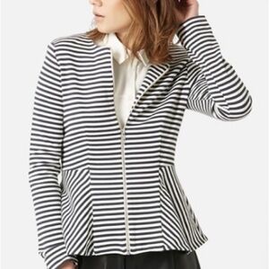 Topshop Striped Peplum Jacket